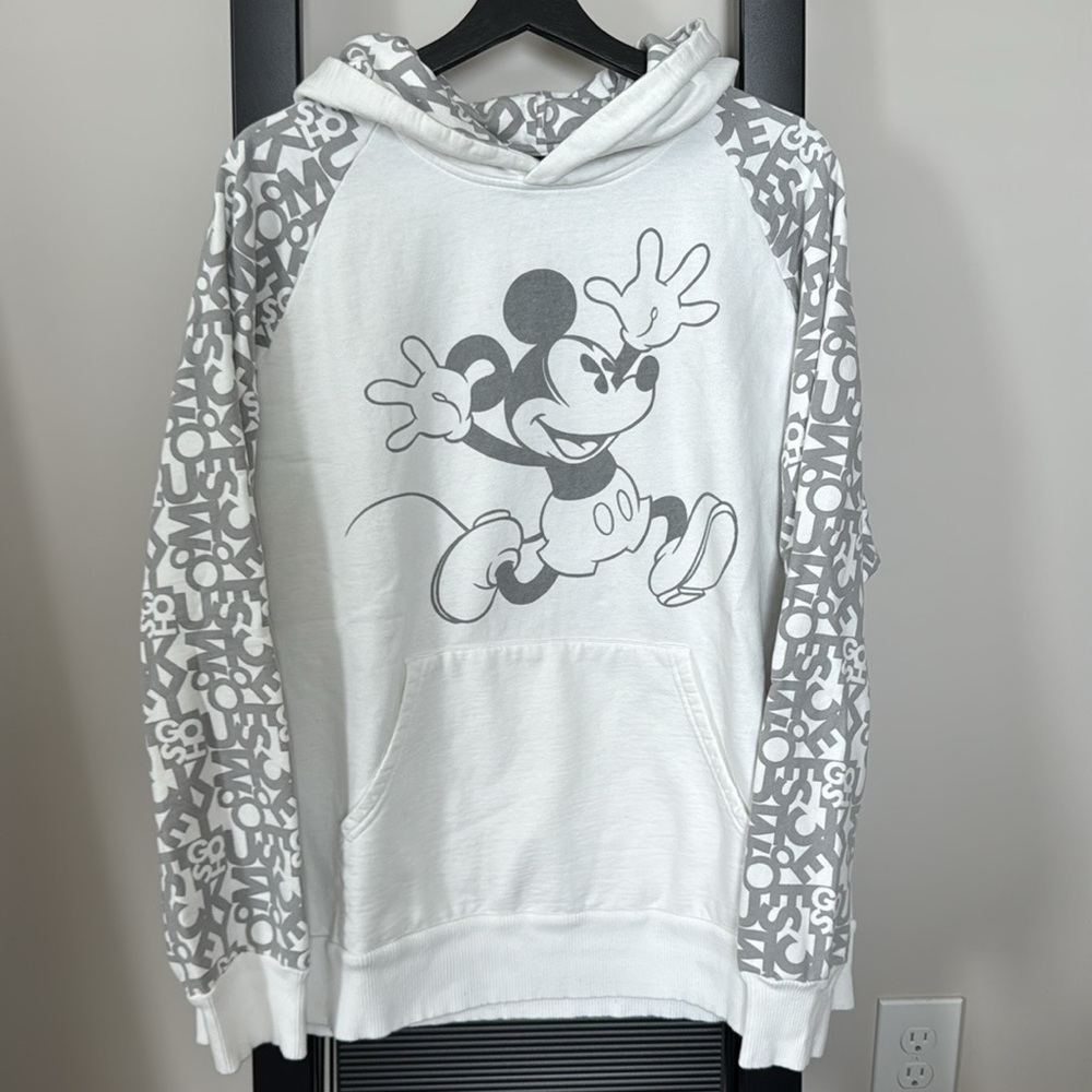 Disney White and Gray Mickey Mouse Sweatshirt